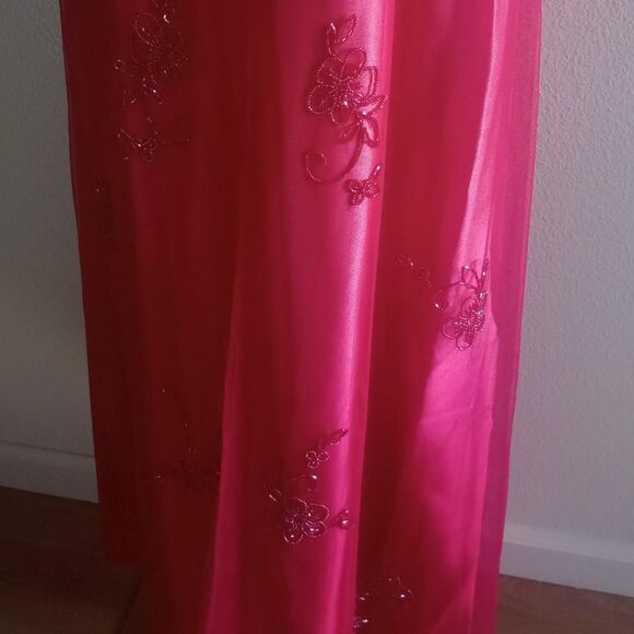 Y2K Floral Beaded Sequin Fairygoth Prom Dress - Picture 4 of 5